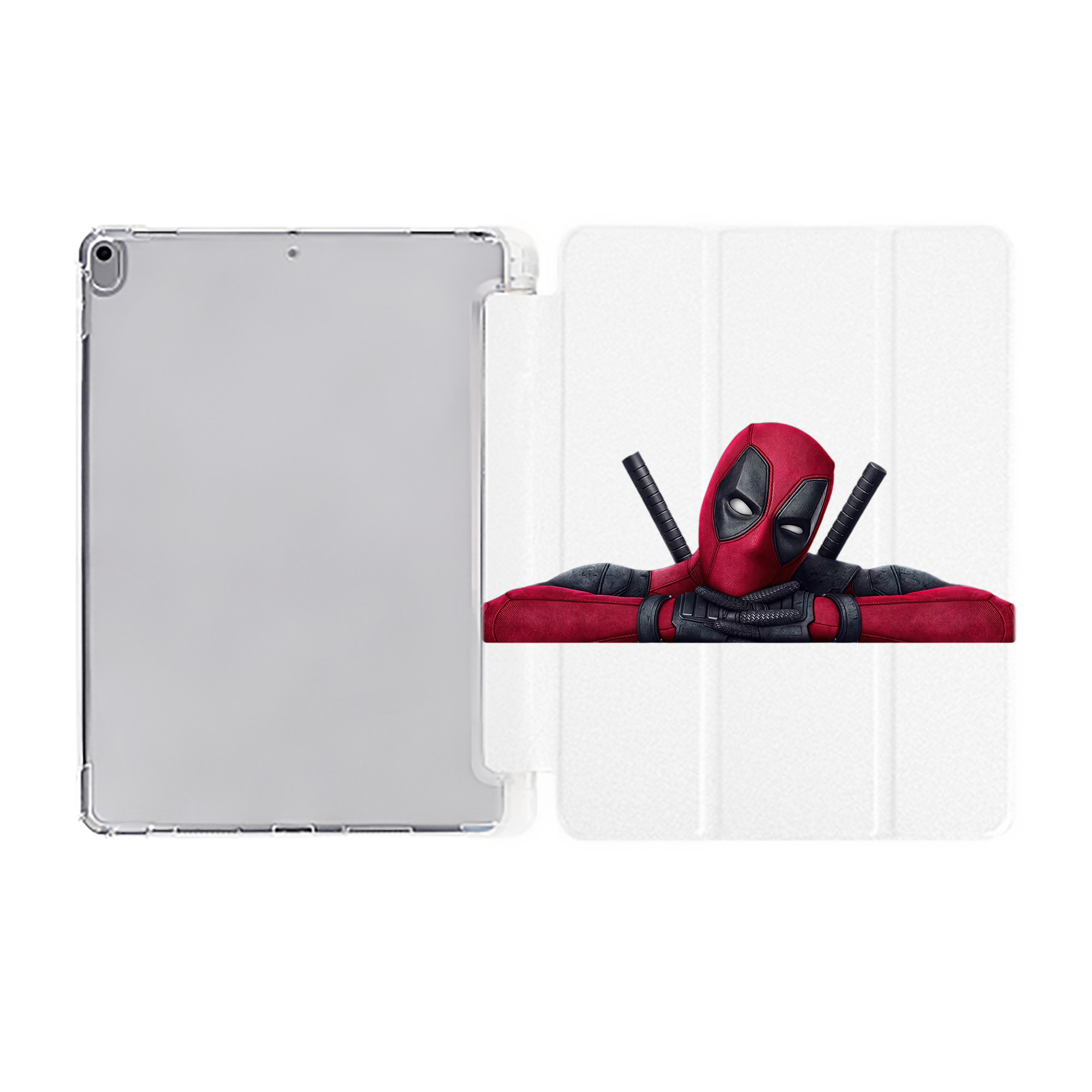 （画像用） Deadpool デッドプール IPad ケース ペン収納付き 三つ折りスタンド PUレザー×シリコン 対応機種9.5/10.5/10.9インチ